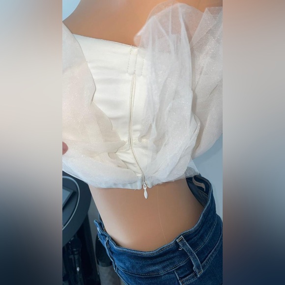 NWT STEVE MADDEN ELAINE TULLE CROP TOP SIZE S - Picture 8 of 9